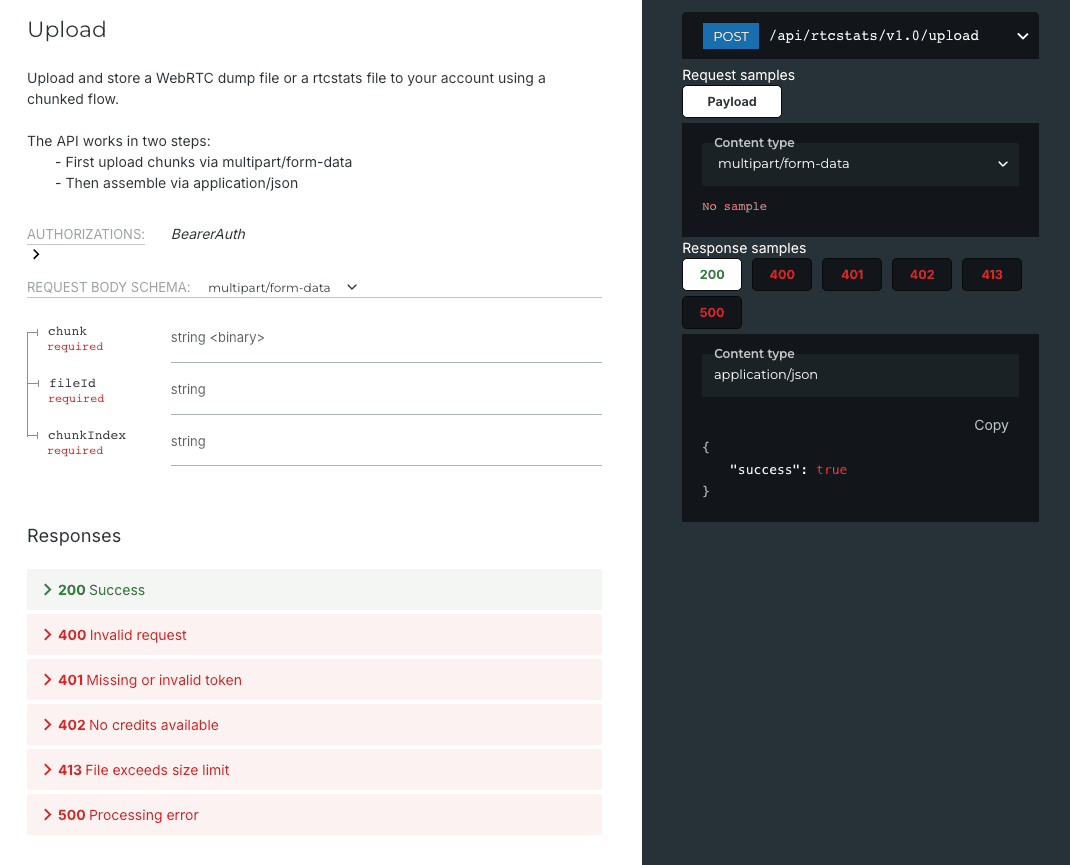 Connect to rtcStats via API