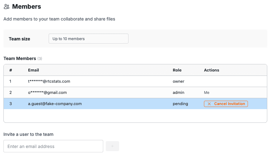 Invite a user by email